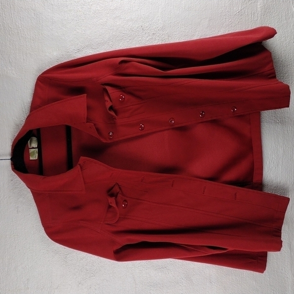 ISLANDER Vintage Rust Poylester Two Piece Button Down Too Straight Leg Pantsuit - Picture 2 of 15